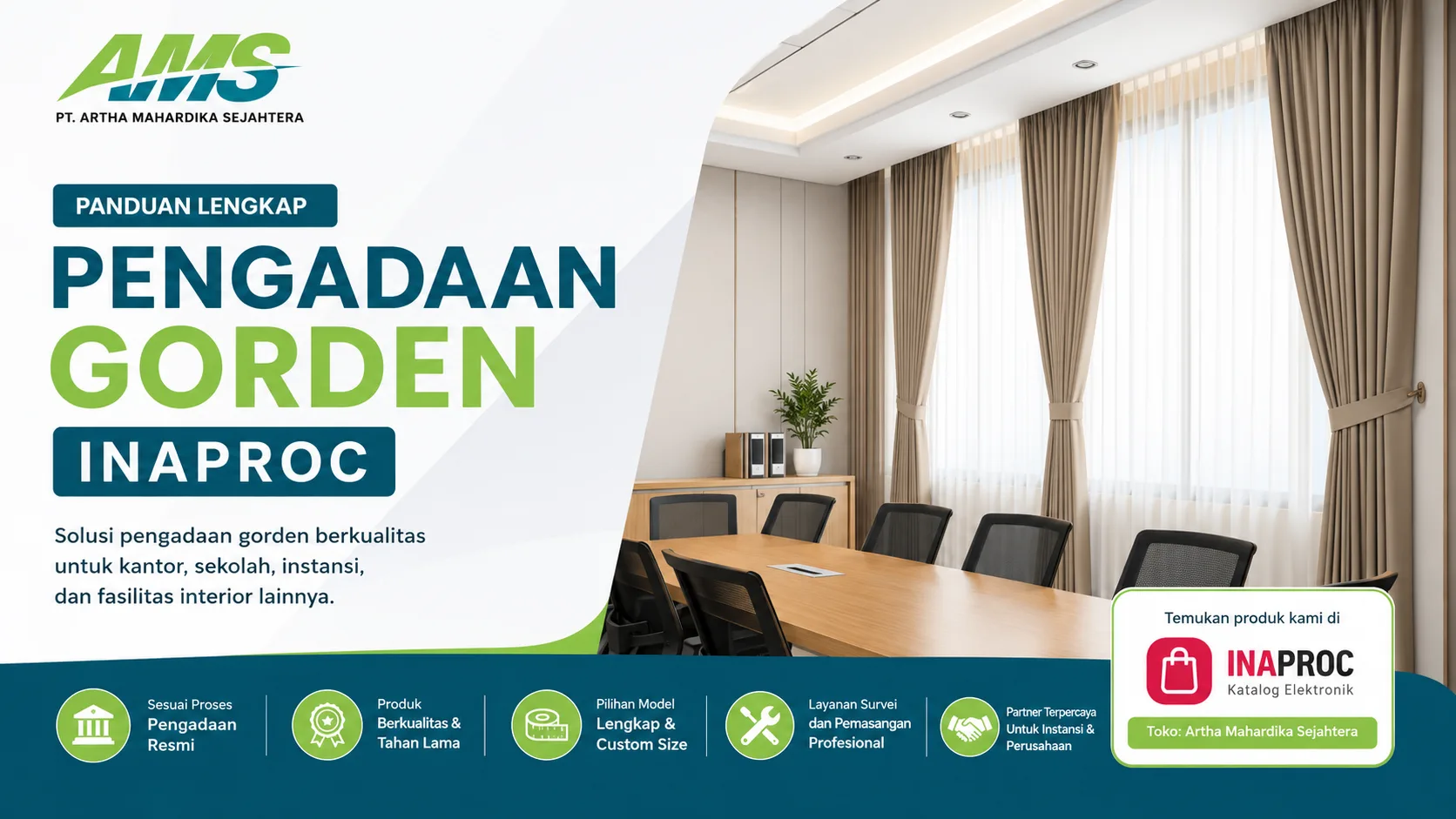 Gambar ilustrasi Pengadaan Gorden INAPROC untuk kantor dan instansi oleh Artha Mahardika Sejahtera