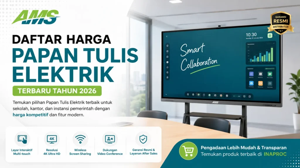 Daftar harga papan tulis elektrik terbaru tahun 2026 untuk pengadaan sekolah dan instansi di INAPROC