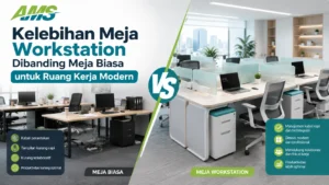 Kelebihan meja workstation dalam menciptakan ruang kerja yang rapi dan efisien